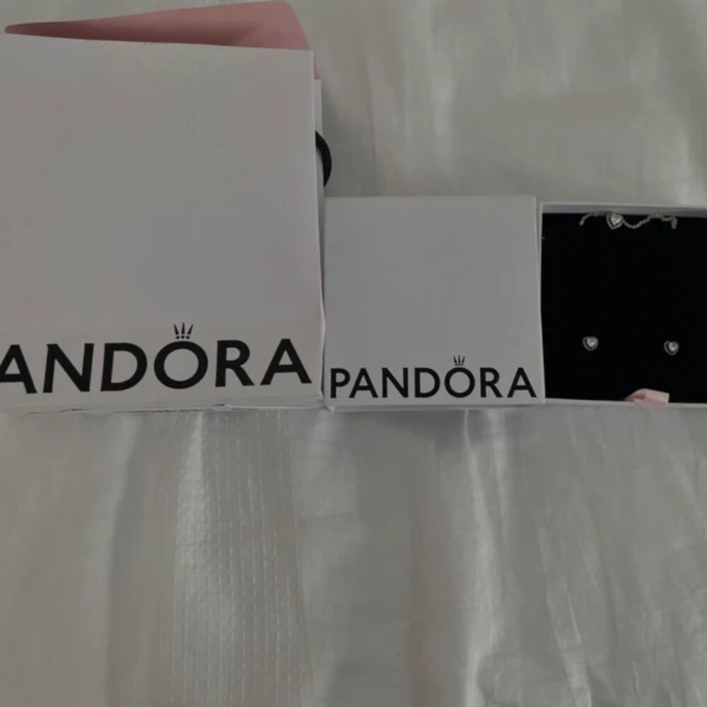 Pandora Necklace and Earrings set